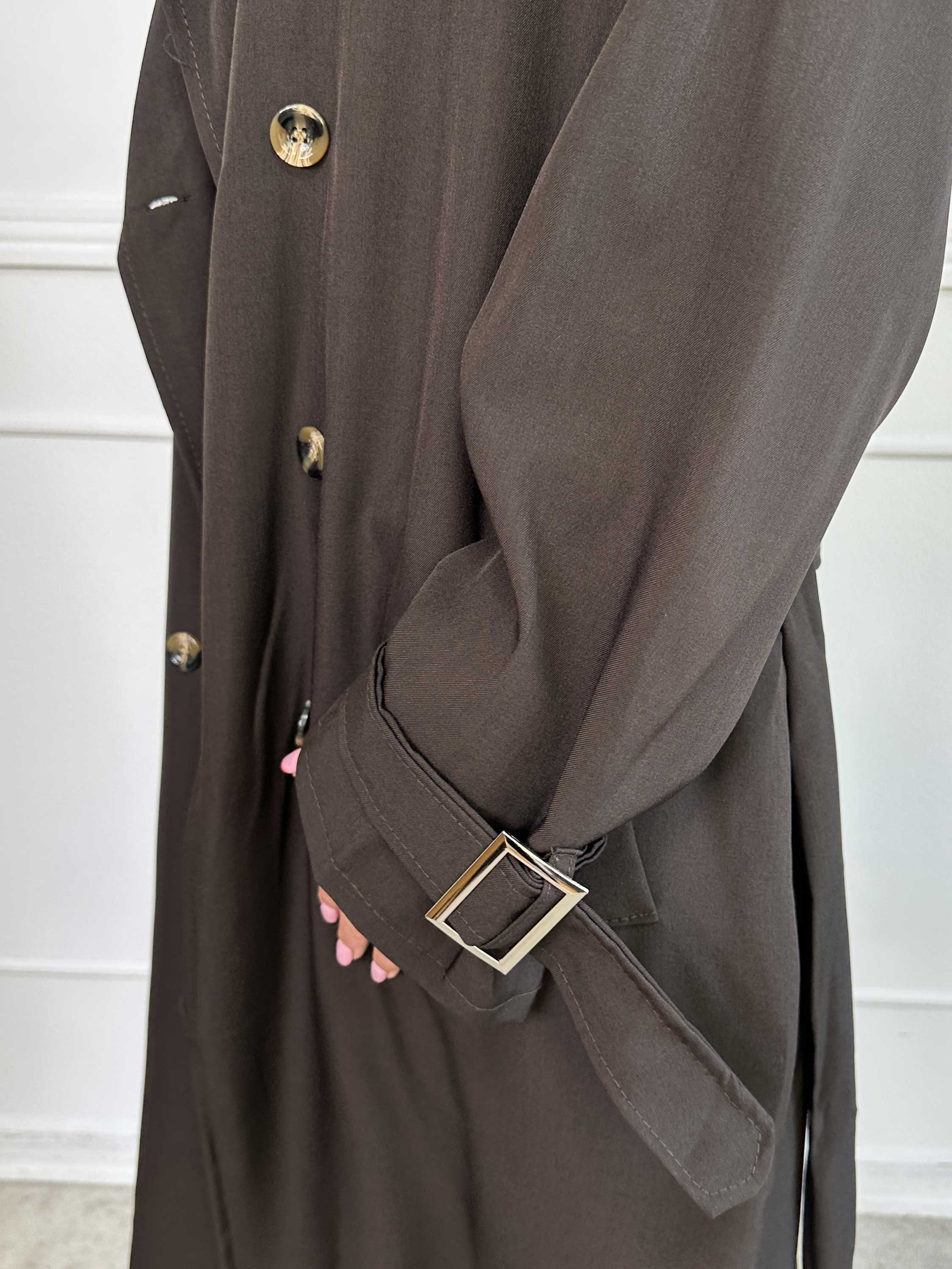 Sharpay - Let plus size trenchcoat med bindebånd